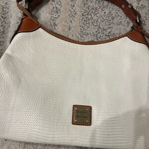 Dooney & Bourke White and Tan Shoulder Bag